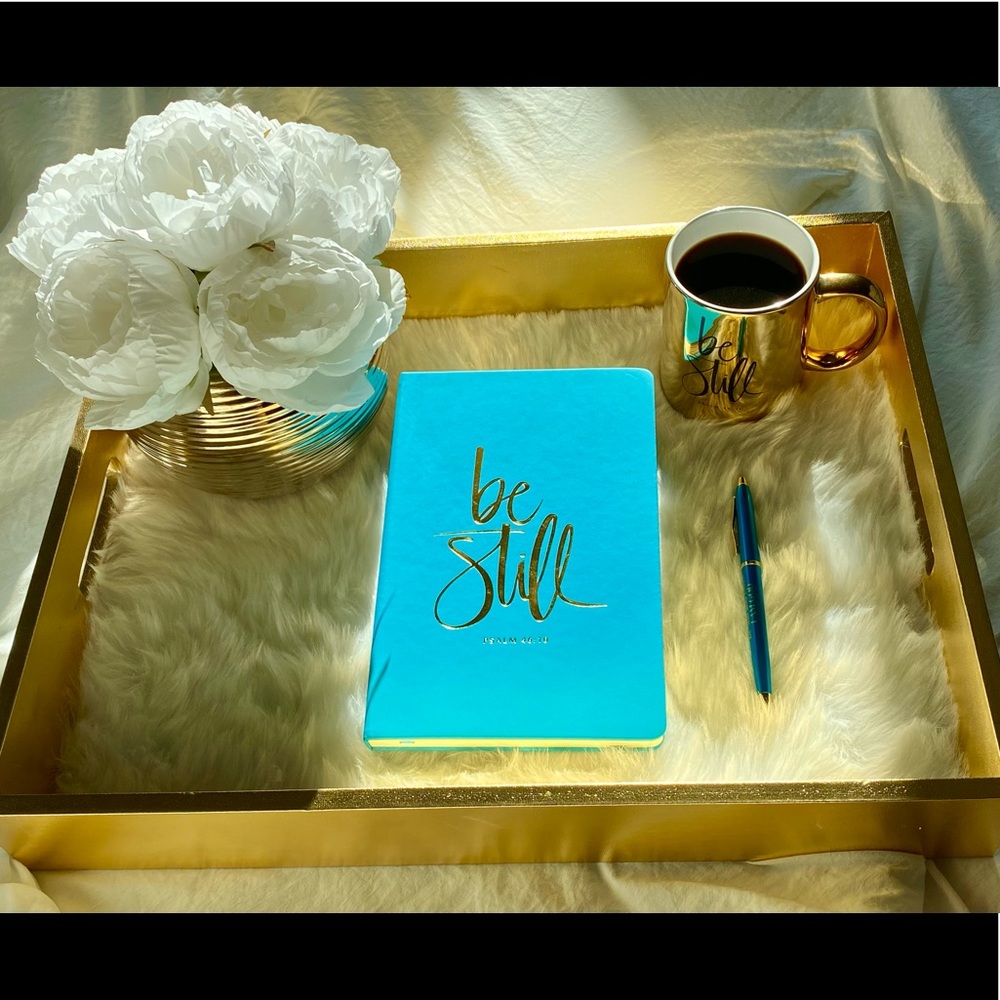 Be Still Gift Set Blue Journal Pen & Mug Set